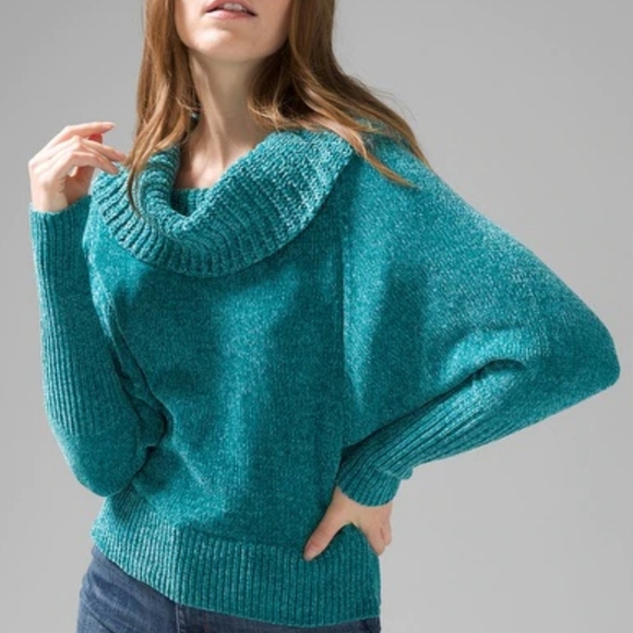 White House Black Market Sweaters - WHBM Cowl Neck Chenille Sweater Teal Size L